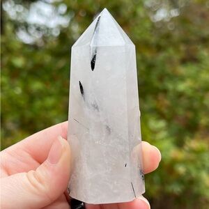 Black Tourmaline in Quartz Crystal Tower